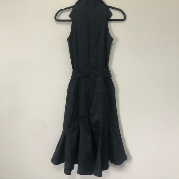 Tadashi Shoji Navy Taffeta Collard Sleeveless Cocktail Dress, size 4 - Picture 5 of 12